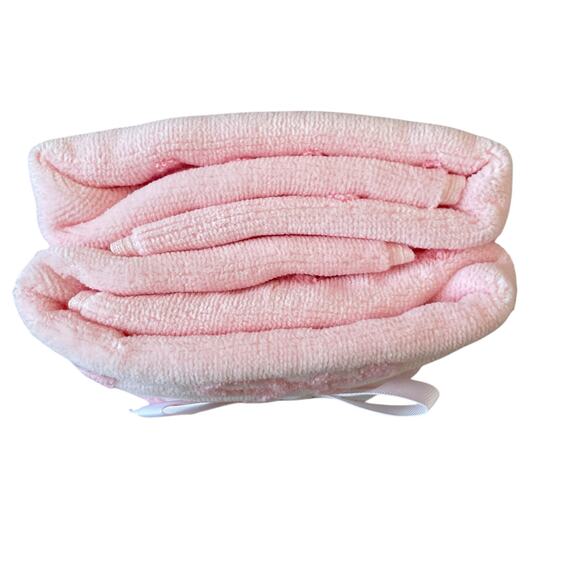 Caro Home Pink Bow Cotton Hand Towels 18x28 Set of 2 - Picture 4 of 10